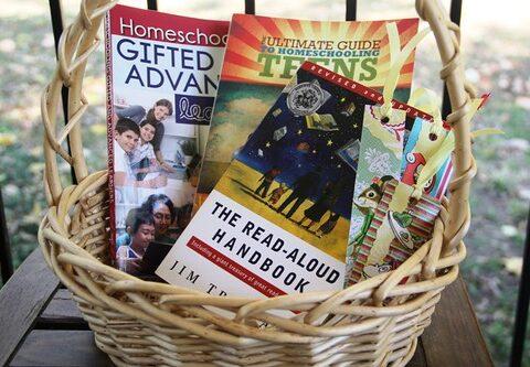 homeschool books basket